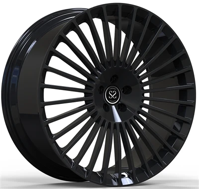24x10.5 و 24x12 مشکی براق سفارشی 1-رینگ های آهنگری کامپیوتر برای MERCEDES-MAY...