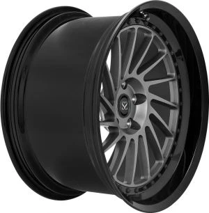 Gun Metal Centers Black Barrel 2 Piece Forged Wheels