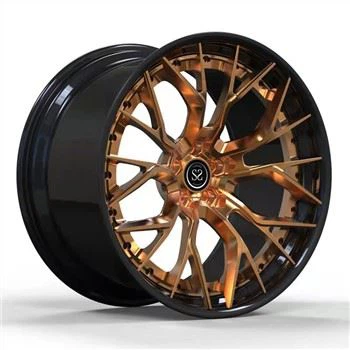 برای پورشه 991 Staggered 19x10 و 20x11 2-PC رینگ های آلیاژی فورج شده 5x130 مشکی براق به علاوه برنز مات